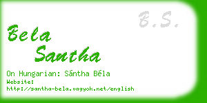 bela santha business card